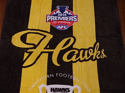 2015 HAWTHORN HAWKS PREMIERSHIP TOWEL