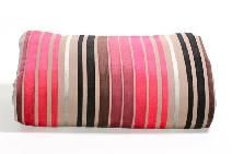 LATTE-BEDSPREAD-THROW-QUILT-180-X-250-POLY-COTTON-WITH-CHERRY-RED-STRIPE-SPECIAL
