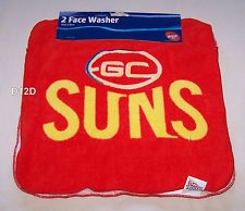 OFFICIAL-AFL-GOLD-COAST-SUNS-Face-Washer-Pack-of-2