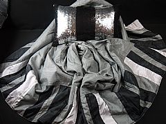 SILVER-GREY-AND-BLACK-TAFFETA-THROW-RUG