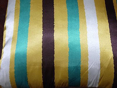 BEAUTIFUL-SATIN-LOOK-PRINT-STRIPE-STUNNING-BRIGHT-RANGE-TEAK-CHOCOLATE-GOLD-40-cm-SQUARE