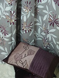 2 X CURTAIN 1 SET PANDANUS 2x 140 X 160 CM total width 280 cm NEW SILVER EYELET