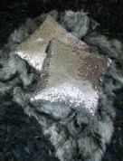 MALIBU GOLD SEQUINED CUSHION SQUARE AND RECTANGLE DESIGNER NEW