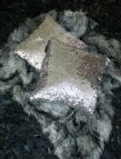 MALIBU GOLD SEQUINED CUSHION SQUARE AND RECTANGLE DESIGNER NEW