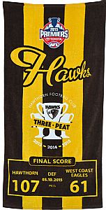 2015 HAWTHORN HAWKS PREMIERSHIP TOWEL